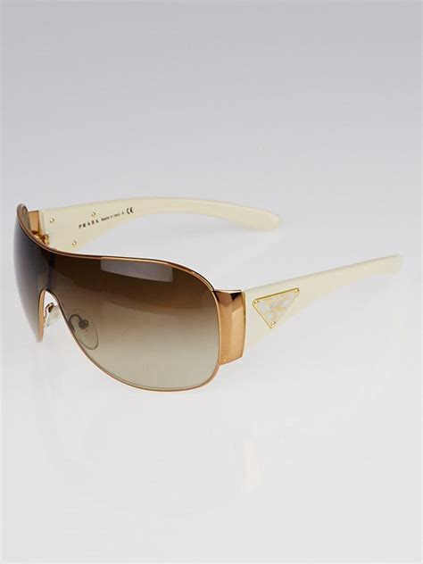 Rose Gold Metal Frame Shield Sunglasses 